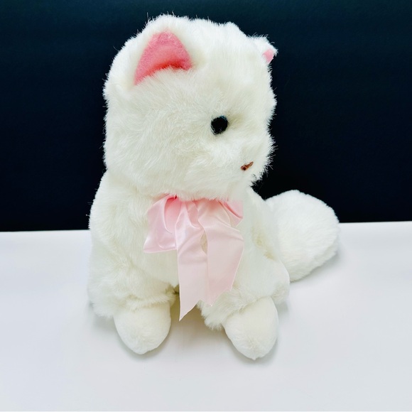 Vintage Fairview White Cat Blue Eyes 9” Plush Stuffed Animal Toy Thailand - Picture 5 of 11